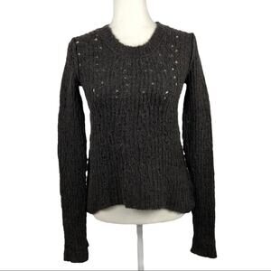 Free People General Shrunken Pullover Sweater in Brown XS